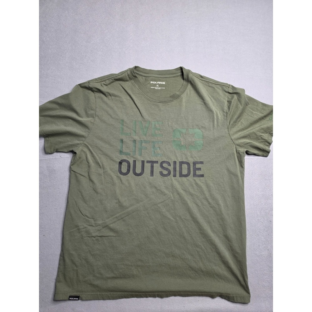 Polaris T-Shirt Mens XL Olive Green Life Outside Graphic Short Sleeve Pullover